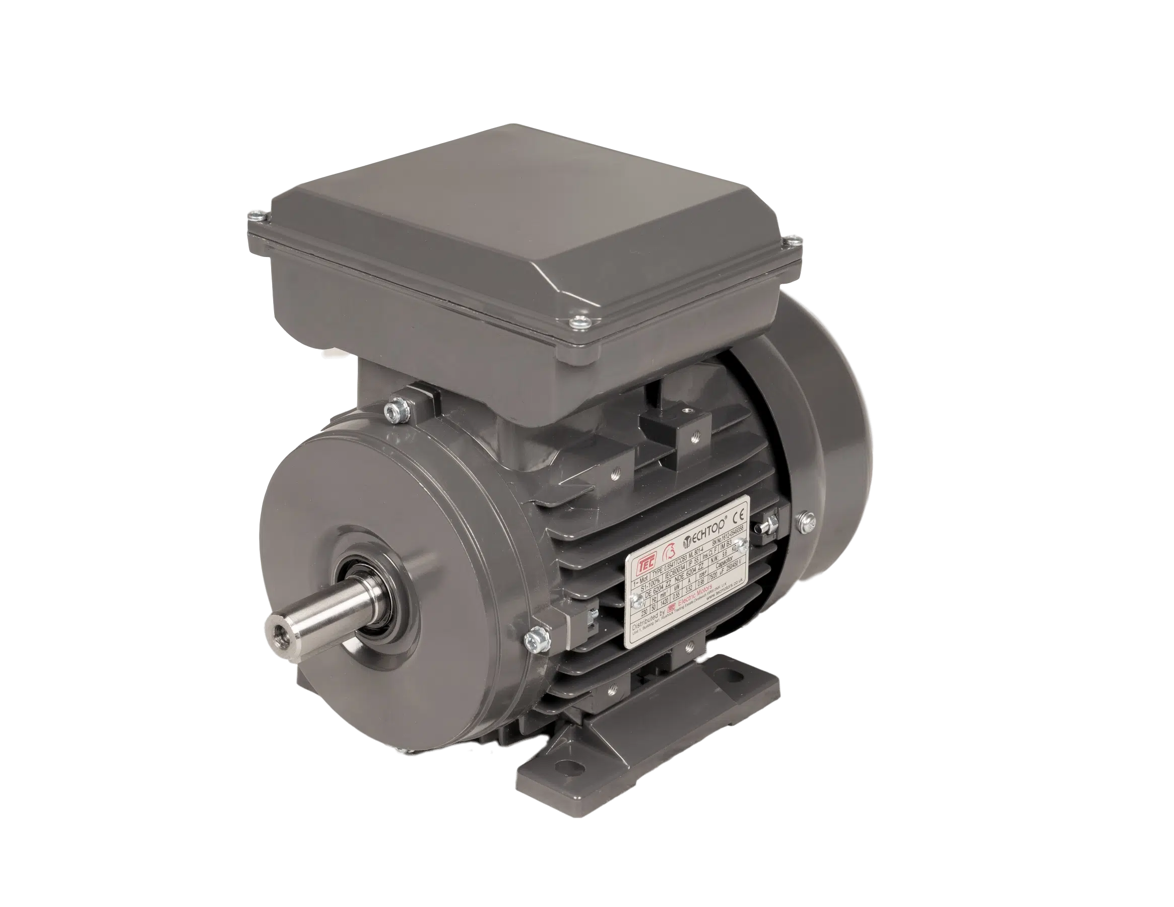 TEC Single Phase Electric Motor, 3KW, (4HP), Foot Mounted(B3), 1500rpm(4 pole), IE1 efficiency, 100 Frame, Aluminium Body