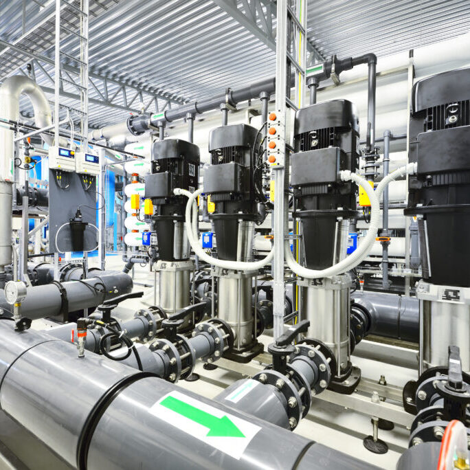 Pump station for reverse osmosis